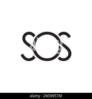 SOS letter logo design vector isolated on white background. Stock Vector