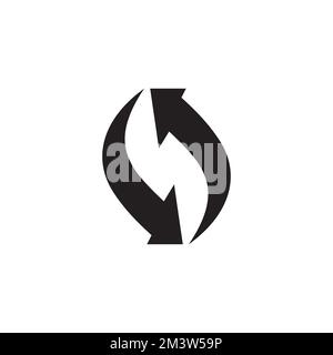 rotating arrow icon logo design vector isolated on white background. Stock Vector