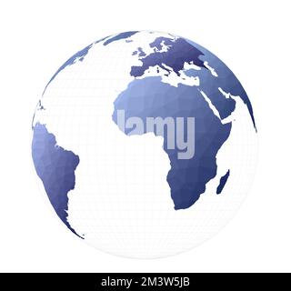 World map. Orthographic projection. Noteworthy vector illustration. Stock Vector
