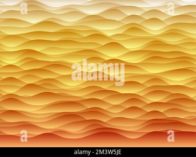 Abstract curves background. Smooth curves with gradients in orange colors. Neat vector illustration. Stock Vector