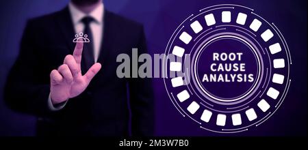Handwriting text Root Cause Analysis. Business showcase Method of Problem Solving Identify Fault or Problem Stock Photo