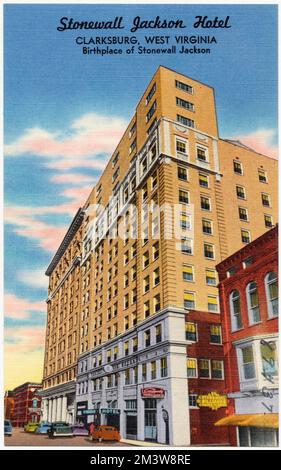 Stonewall Jackson Hotel, Clarksburg, West Virginia, birthplace of Stonewall Jackson , Hotels, Tichnor Brothers Collection, postcards of the United States Stock Photo