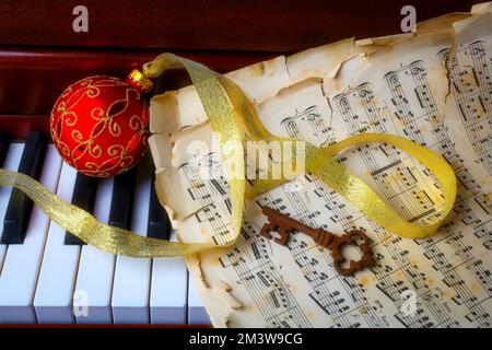 Christmas Ornament With Sheet Music Stock Photo