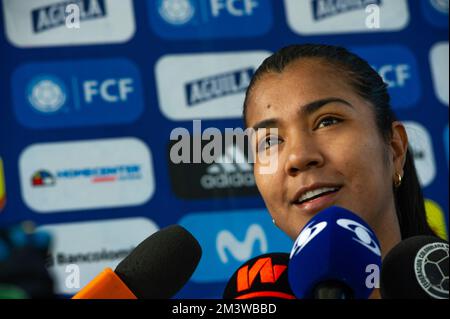 Daniela Alexandra Rojas gives a press conference during Colombia's womens team preparations in Bogota, Colombia for the 2023 Australia's Womens World Cup, december 15, 2022. Photo by: S. Barros/Long Visual Press Stock Photo