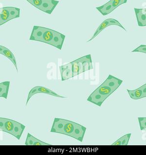 flying money pattern. dollar banknotes vector illustration. suitable for finance and business Stock Vector