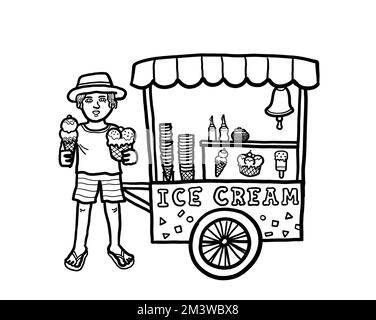 Creepy Ice Cream Man by Kyle Strahm, in Doctor Fantastic's From my room,  untimely ripp'd Comic Art Gallery Room