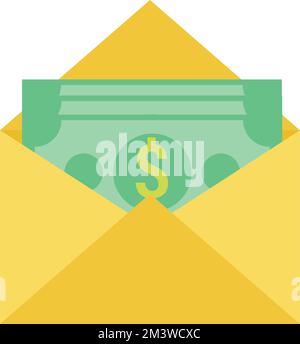 vector illustration of money dollar bills in an open envelope Stock Vector