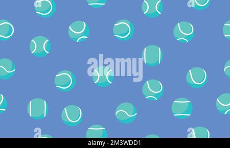 Vector seamless pattern with tennis ball on purple background. Stock Vector