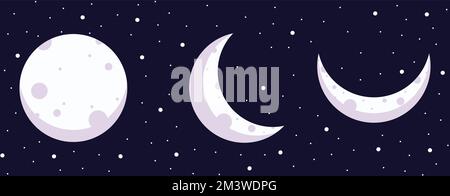 cute moon vector cartoon pack Stock Vector