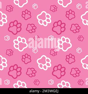 Paw seamless pattern vector doodle abstract animal footprint background for fabric, texture and wallpaper illustration for digital and print materials Stock Vector