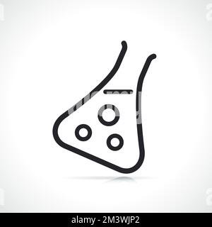 Illustration of chemistry flask thin line icon Stock Vector