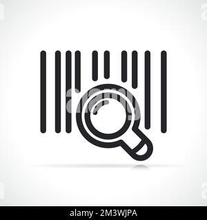 Illustration of barcode and magnifying line icon Stock Vector