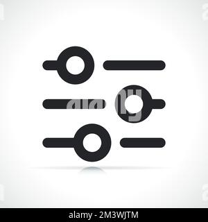Illustration of sliders or filters buttons icon Stock Vector