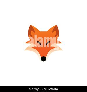 Vector illustration of head fox. Fox Logo Simple Stock Vector