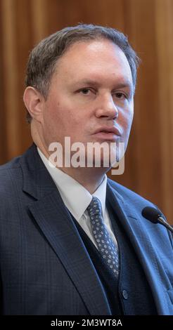 Hamburg, Germany. 16th Dec, 2022. Carsten Brosda (SPD), Hamburg's Senator for Culture, speaks at a press event. Credit: Markus Scholz/dpa/Alamy Live News Stock Photo