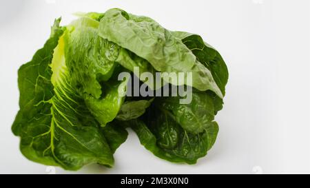 Romain Lettuce isolated on a white background. Healthy eating vegetable concept Stock Photo