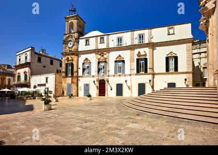 Apulia Puglia Italy. Martina Franca. Piazza Plebiscito and the Cathedral. Basilica S. Martino Stock Photo