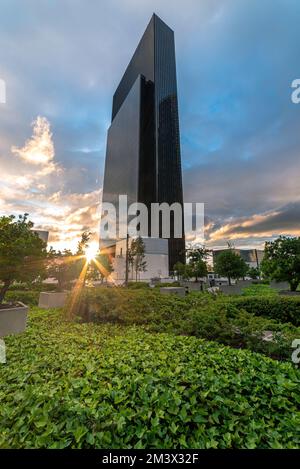 The Fifth Tower, Caleido is a 181-meter skyscraper located next to the Cuatro Torres Business Area complex on Paseo de la Castellana, Madrid Stock Photo