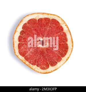 slice of ripe grapefruit on a white background Stock Photo