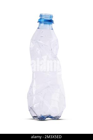 small plastic empty water bottle on white background Stock Photo
