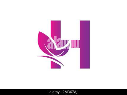 this is a letter H butterfly symbol logo design Stock Vector