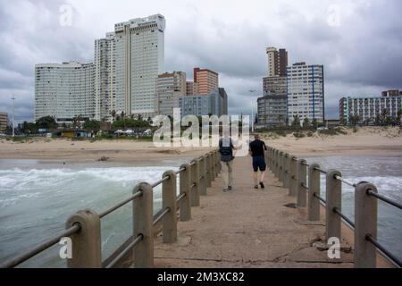 Durban waterfront at Snake Park Beach seen from Snake Park Pier. Stock Photo