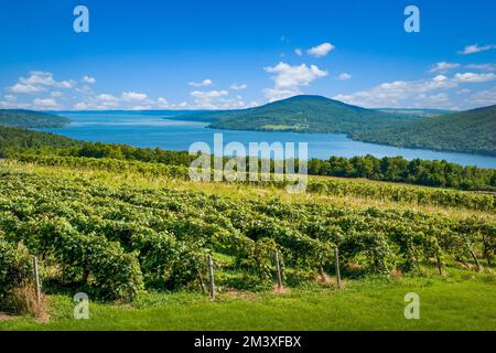 Canandaigua Lake in the Finger Lakes region of New Yrok State in the USA Stock Photo