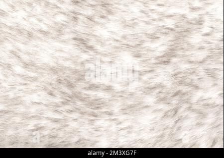White wolf fake fur, surface, close-up, from above. Faux fur made of synthetic fibers. Pile of fabric and animal-friendly alternative to fur. Stock Photo