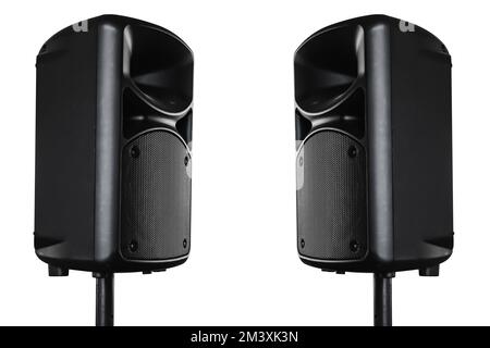 Stage Speakers passive concert sound monitor isolated on white background with clipping path Stock Photo