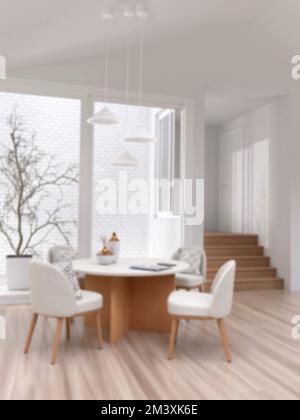 3D. blur image of modern living room interior  minimalistic decoration interior for background Stock Photo