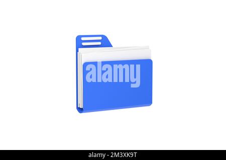 3D. Folder icon. Open folder icon. Folder with documents Stock Photo ...