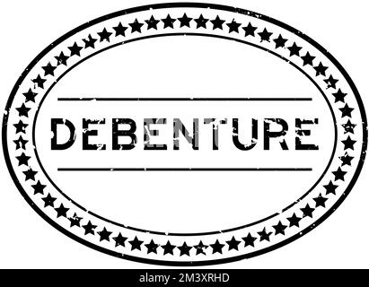 Grunge black debenture word oval rubber seal stamp on white background Stock Vector