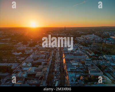 December sunset over Maynooth town Stock Photo