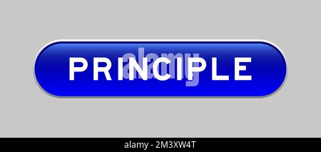 Blue color capsule shape button with word principle on gray background Stock Vector
