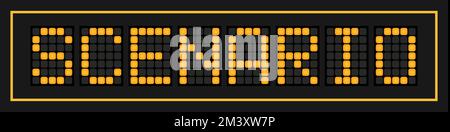 Orange color led in word scenario on black background Stock Vector