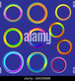 Circle ring frame outline framework picture window show spectrum decoration web background display pattern backdrop vector illustration Stock Vector