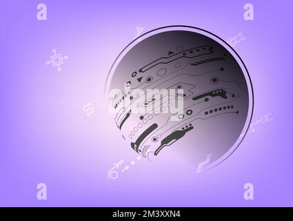 Global network communication world planet telecoms futuristic technology abstract background web transfer vector illustration Stock Vector