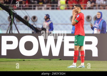 Achraf Hakimi of Morocco during the FIFA World Cup 2022, third place football match between Croatia and Morocco on December 17, 2022 at Khalifa International Stadium in Ar-Rayyan, Qatar - Photo Jean Catuffe / DPPI Stock Photo