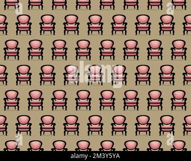 Seamless vector pattern made up of armchairs Stock Vector