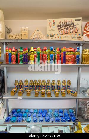 Museum gift store, souvenir shop inside Egyptian museum Barcelona Stock Photo