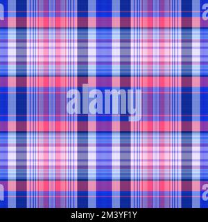 Nautical gingham in coastal beach house check fabric tile. Seamless red blue white sailor flannel textile tartan repeat swatch. Stock Photo