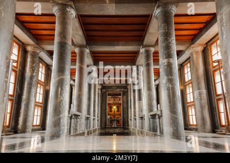Ljubljana, Slovenia - October 19, 2022: First floor interior and stairs to the entrance of the members only reading room in the National and Universit Stock Photo
