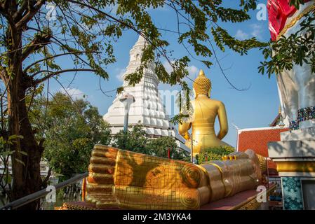 the Big Budda Dhammakaya Thep Mongkol Buddha of the Paknam Bhasicharoen Temple in Thonburi in the city of Bangkok in Thailand.    Thailand, Bangkok, D Stock Photo