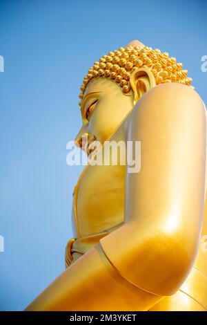 the Big Budda Dhammakaya Thep Mongkol Buddha of the Paknam Bhasicharoen Temple in Thonburi in the city of Bangkok in Thailand.    Thailand, Bangkok, D Stock Photo