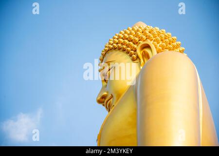 the Big Budda Dhammakaya Thep Mongkol Buddha of the Paknam Bhasicharoen Temple in Thonburi in the city of Bangkok in Thailand.    Thailand, Bangkok, D Stock Photo