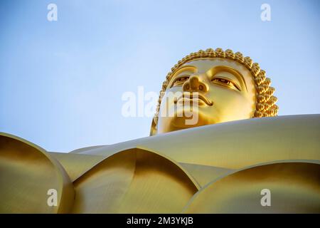 the Big Budda Dhammakaya Thep Mongkol Buddha of the Paknam Bhasicharoen Temple in Thonburi in the city of Bangkok in Thailand.    Thailand, Bangkok, D Stock Photo