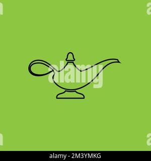 Lamp icon isolated on Green Background. Antique Concept. - Vector . Vector illustration Stock Vector