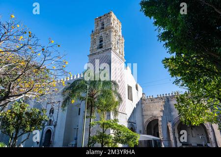 Cathedral of Cuernavaca, Unesco site Earliest 16th-century monasteries on the slopes of Popocatepetl, Mexico Stock Photo