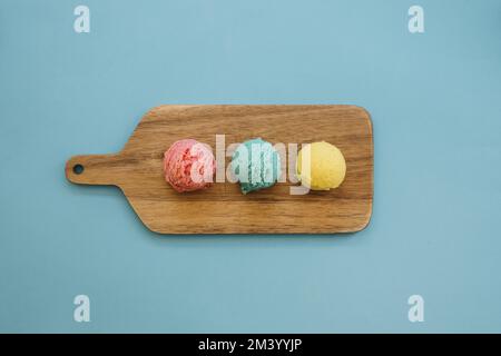 Ice cream concept with three balls Stock Photo