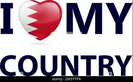 Heart with Bahraini flag colors. I Love My Country - Bahrain Stock Vector